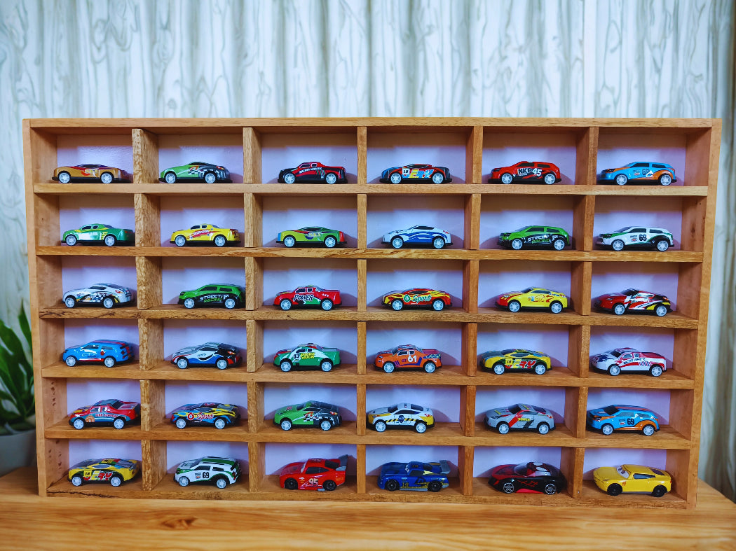 Hot Wheels Wooden Display Case – 36 Compartments