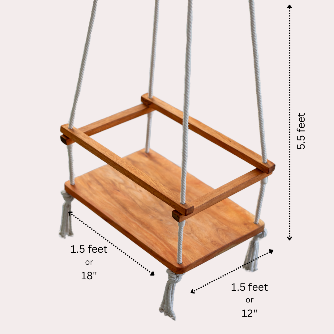 MotherWood Premium Montessori wooden swing for Kids(1 Year and Above)