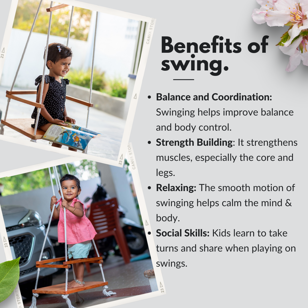MotherWood Premium Montessori wooden swing for Kids(1 Year and Above)